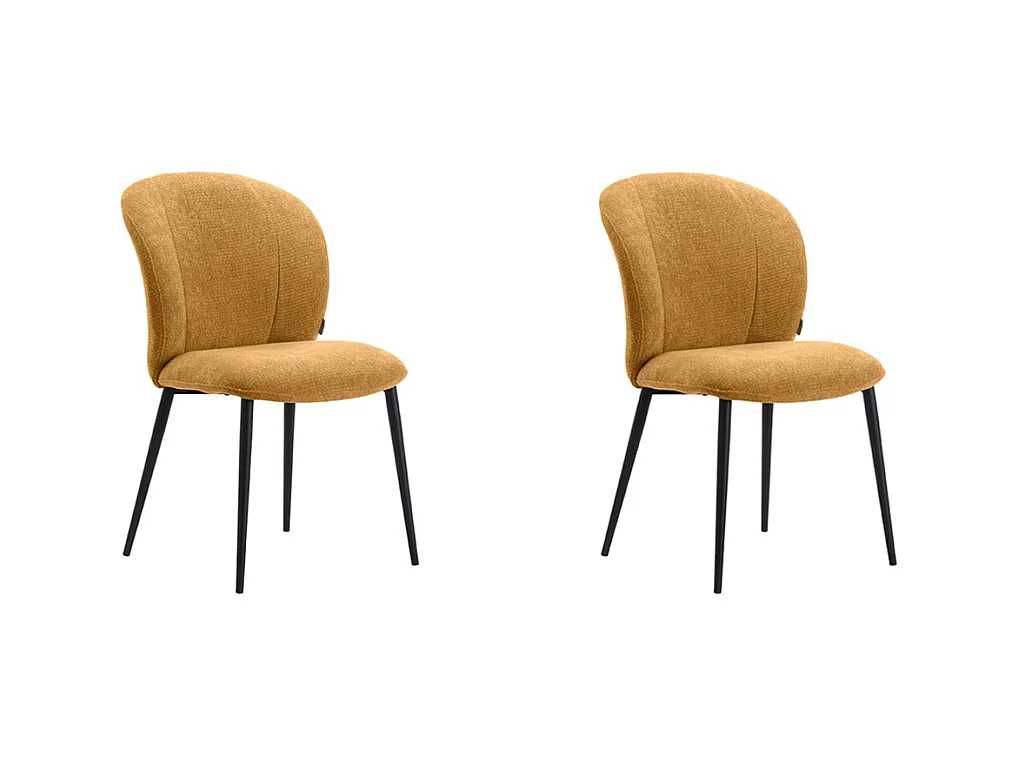 Chaise de salle à manger Vino - Moutarde - Elite - lot de 2