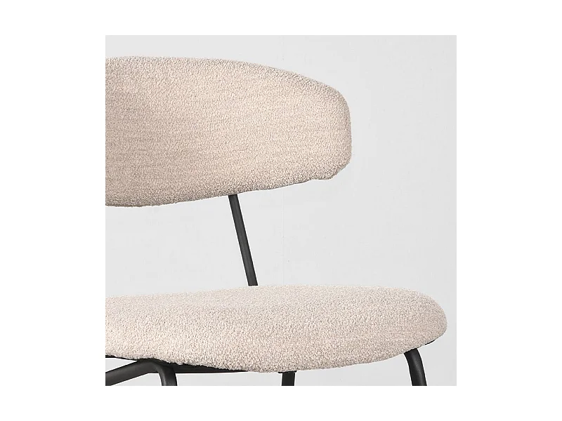 Chaise de salle à manger Zack - Naturel - Tissu - lot de 2