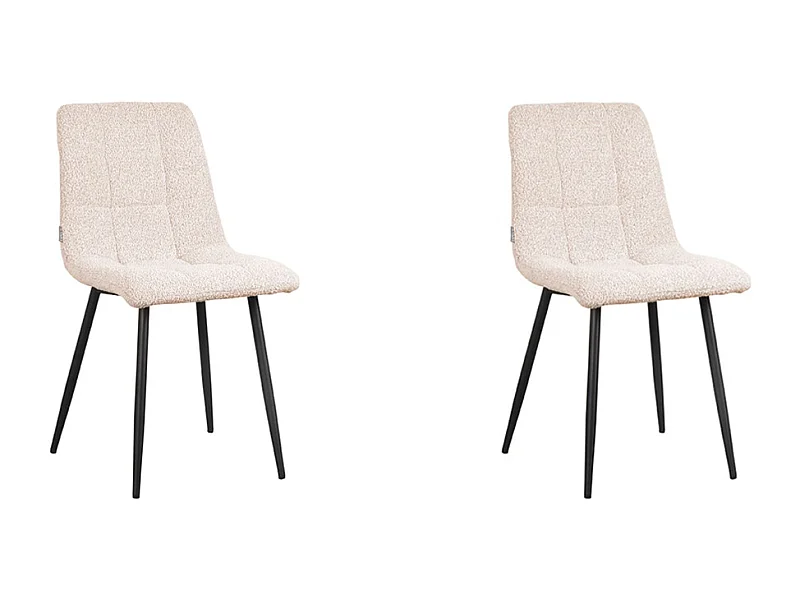 Silla de comedor Sam 57x45x86 cm - Natural - Tela - Juego de 2