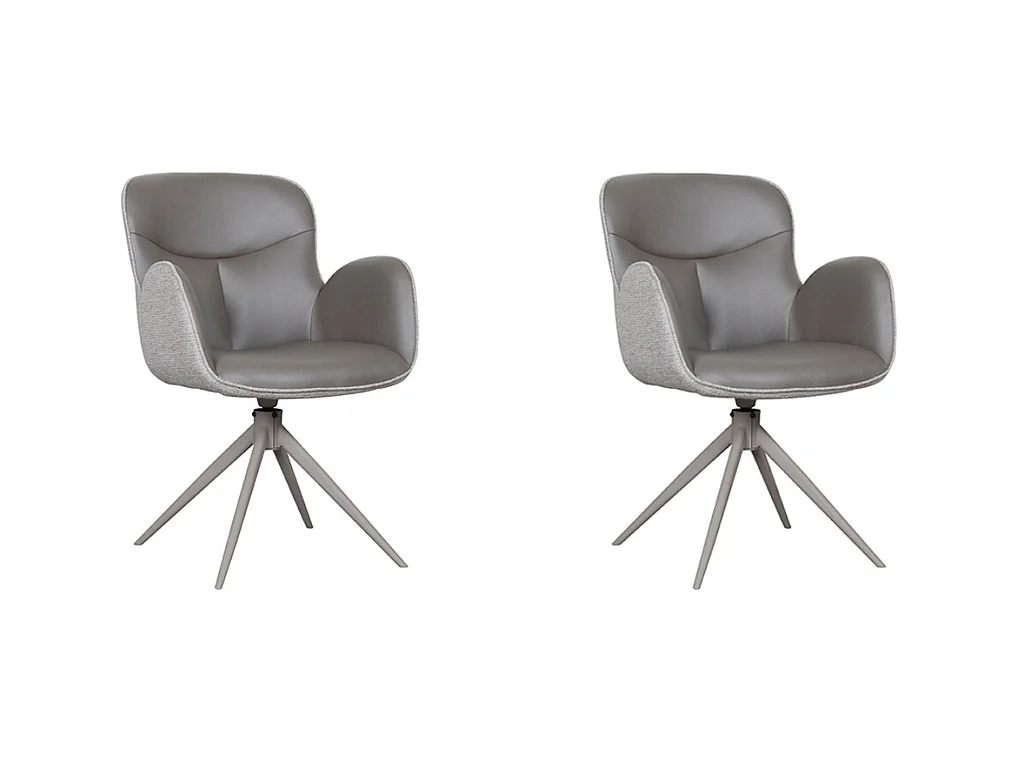 Chaise de salle à manger Lasse - Hunter - Microfibre - lot de 2