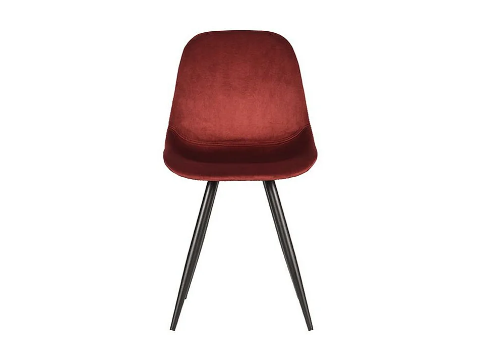 Chaise de salle à manger Capri - Rouge - Velours - Lot de 2