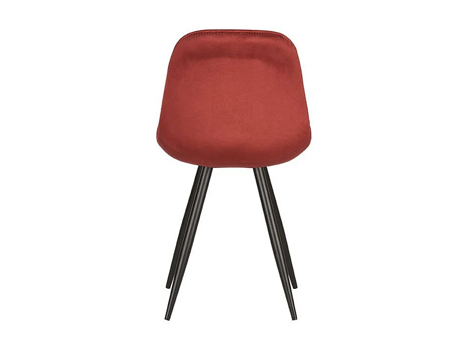 Chaise de salle à manger Capri - Rouge - Velours - Lot de 2