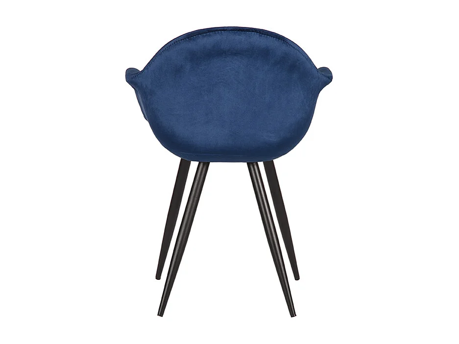 Chaise de salle à manger Forli - Bleu - Velours - lot de 2