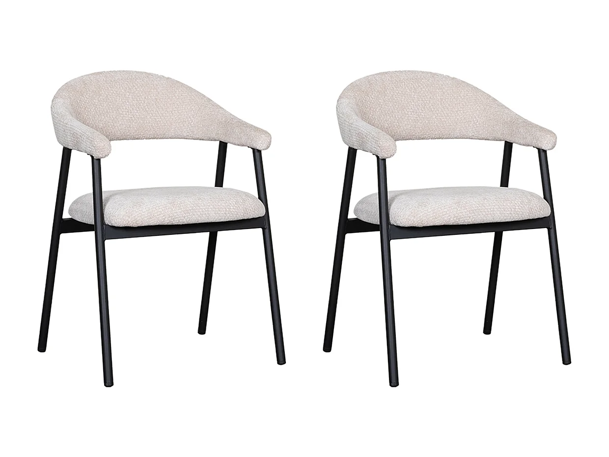 Chaise de salle à manger Amaze - Naturel - Elite - lot de 2