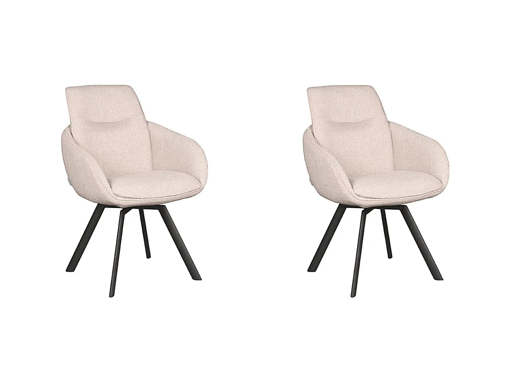 Chaise de salle à manger Beauty - Naturel - Boucle - lot de 2