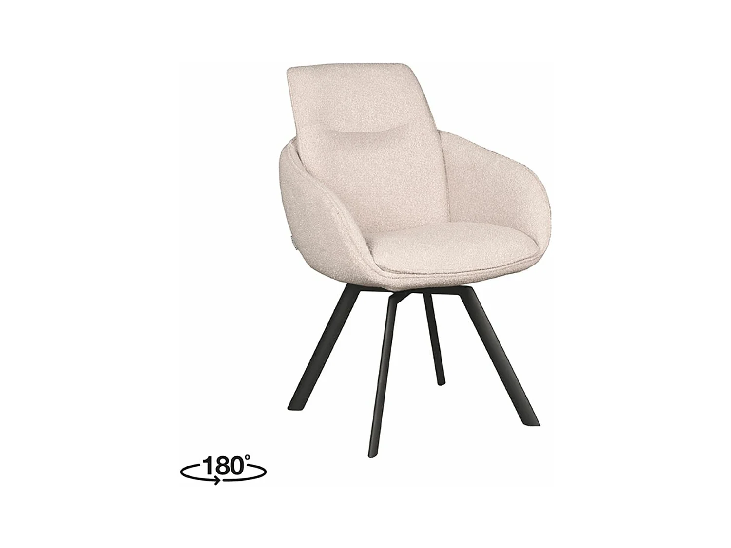 Chaise de salle à manger Beauty - Naturel - Boucle - lot de 2