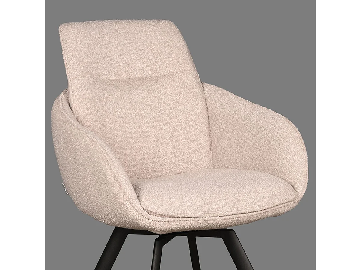 Chaise de salle à manger Beauty - Naturel - Boucle - lot de 2
