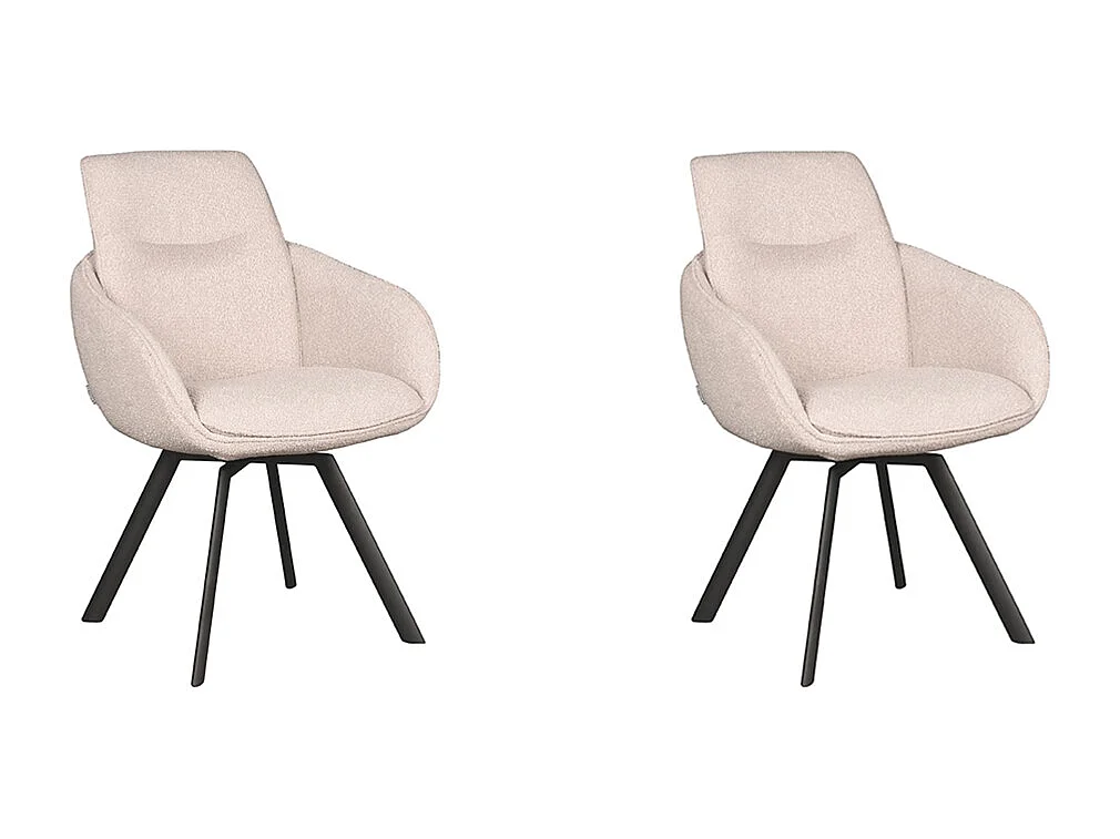 Eetkamerstoel Beauty - Naturel - Boucle - set van 2