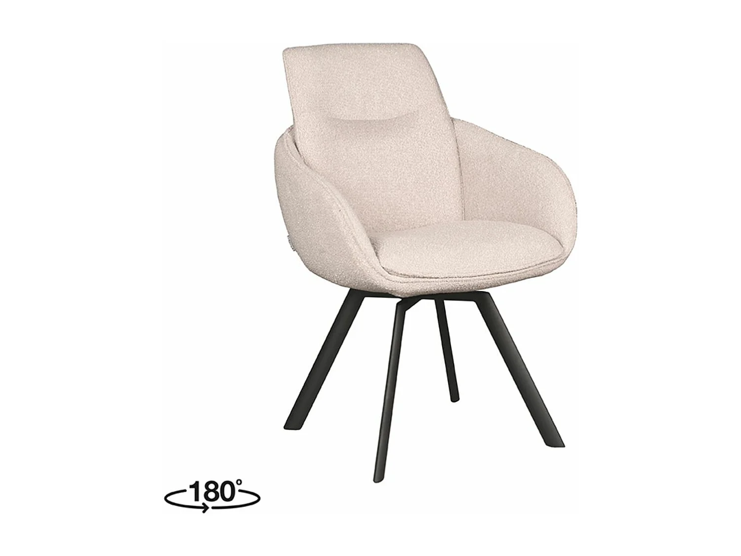 Eetkamerstoel Beauty - Naturel - Boucle - set van 2