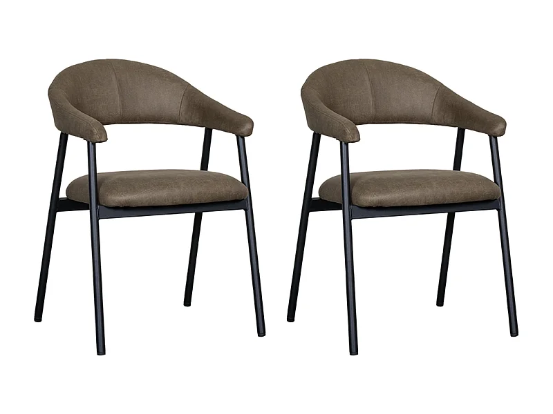 Esszimmerstuhl Amaze - Moos - Mikro-Wildleder - 2er-Set