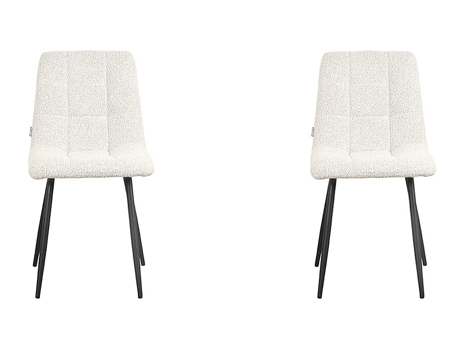 Chaise de salle à manger Sam 57x45x86 cm - Naturel - Tissu - Lot de 2