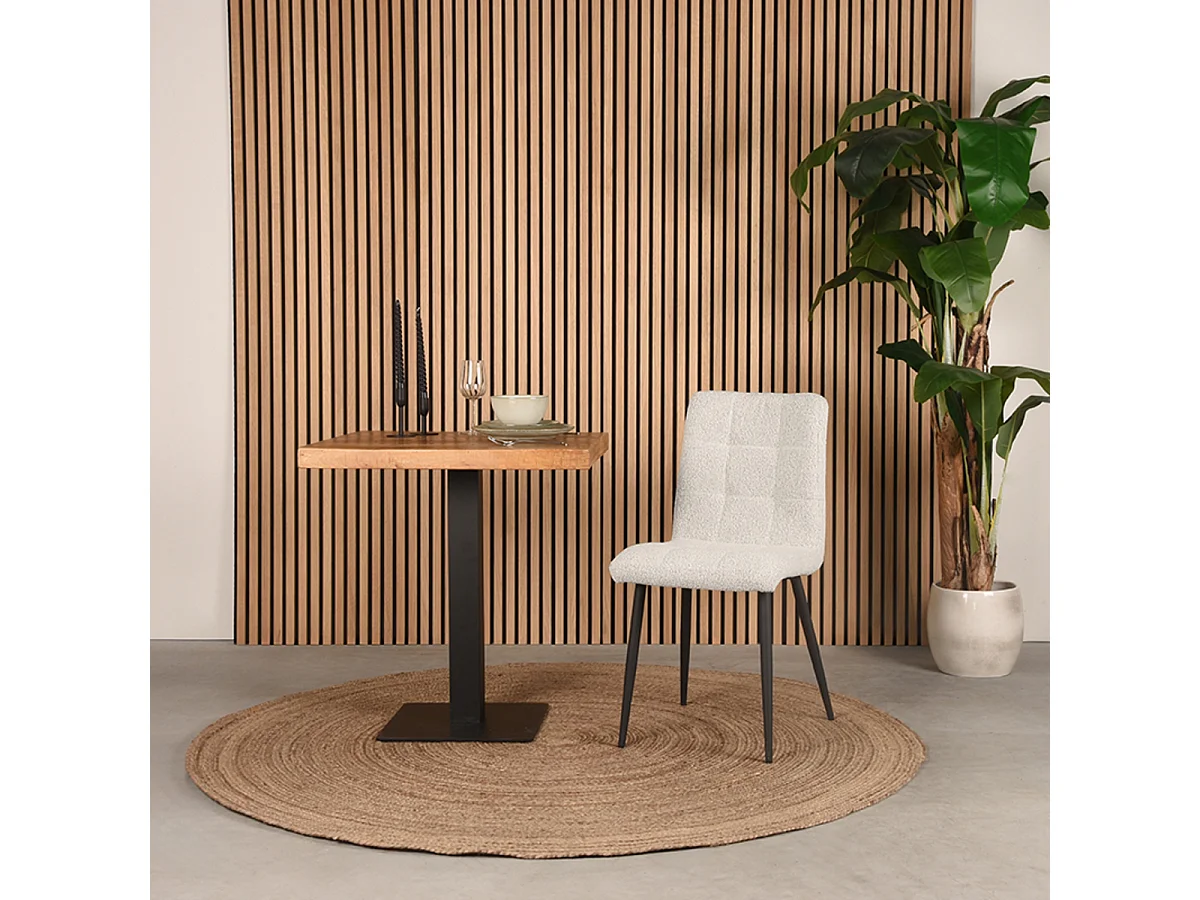 Chaise de salle à manger Sam 57x45x86 cm - Naturel - Tissu - Lot de 2