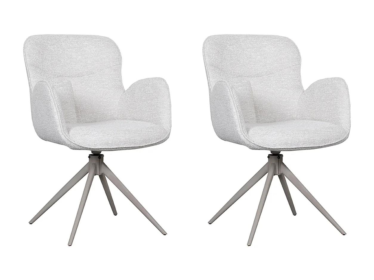 Chaise de salle à manger Lasse - Naturel - Tissu - lot de 2