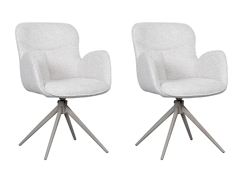 Chaise de salle à manger Lasse - Naturel - Tissu - lot de 2