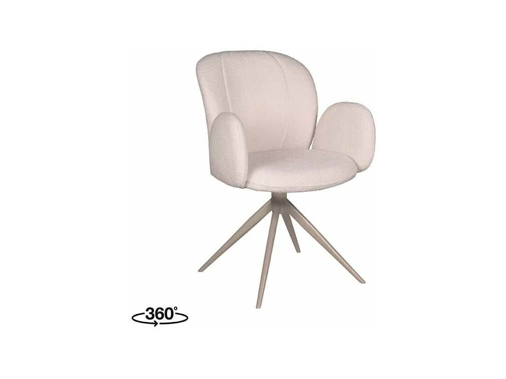 Chaise de salle à manger Kimball - Naturel/Beige - Boucle - lot de 2