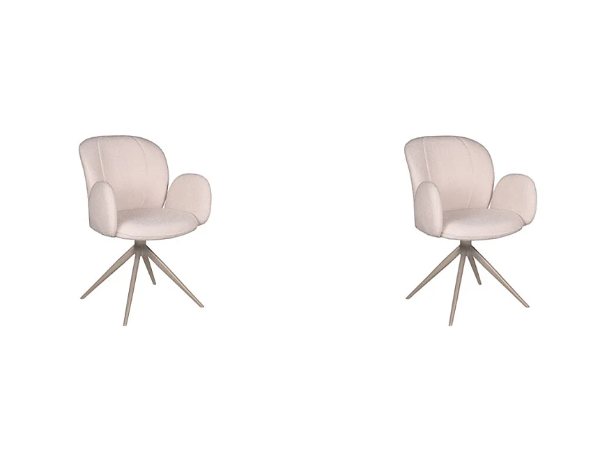 Chaise de salle à manger Kimball - Naturel/Beige - Boucle - lot de 2