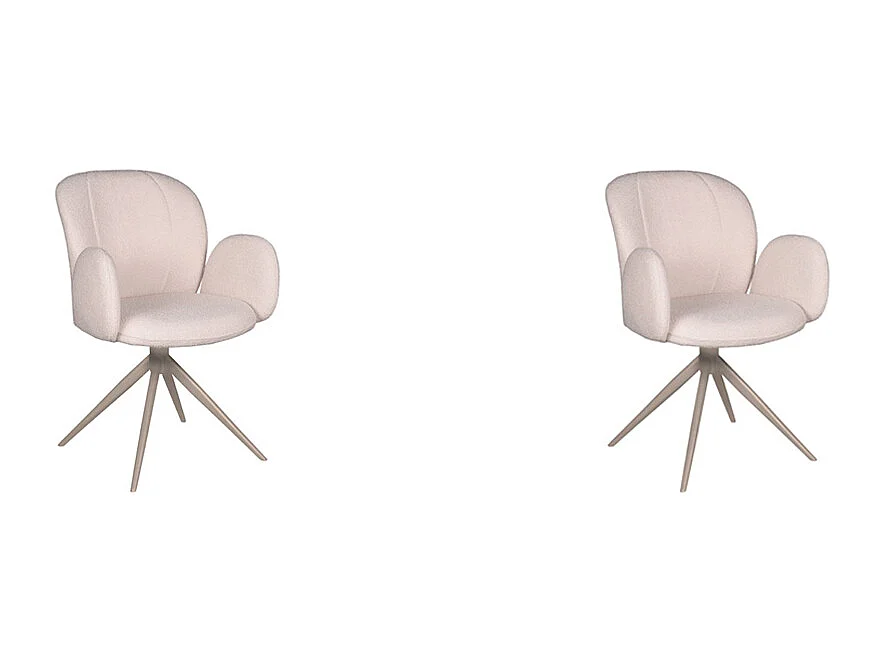 Chaise de salle à manger Kimball - Naturel/Beige - Boucle - lot de 2