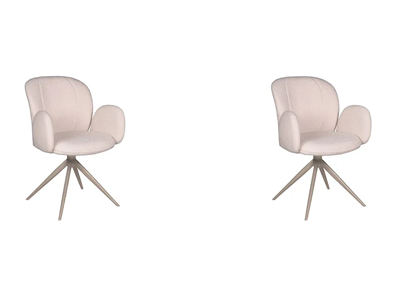 Chaise de salle à manger Kimball - Naturel/Beige - Boucle - lot de 2