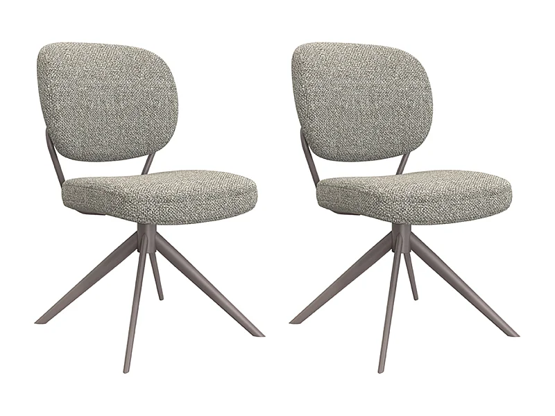 Eetkamerstoel Geneva - Truffel grijs - Boucle - set van 2