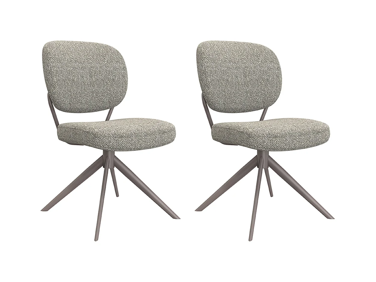 Chaise de salle à manger Geneva - Gris truffe - Boucle - lot de 2