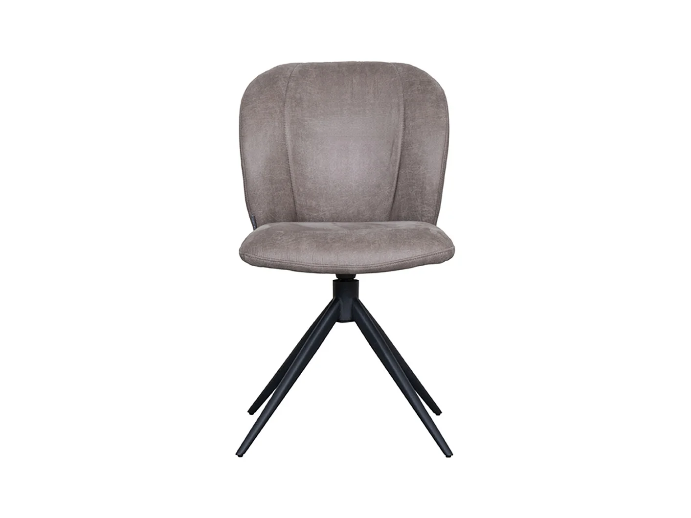 Chaise de salle à manger Kimo - Taupe - Micro Suede - Base noire - lot de 2