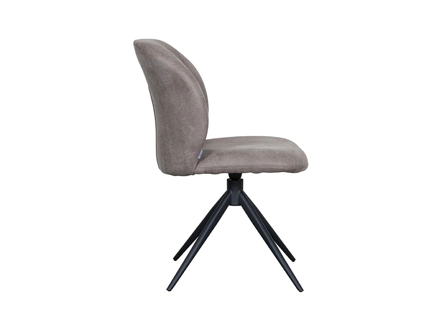Chaise de salle à manger Kimo - Taupe - Micro Suede - Base noire - lot de 2
