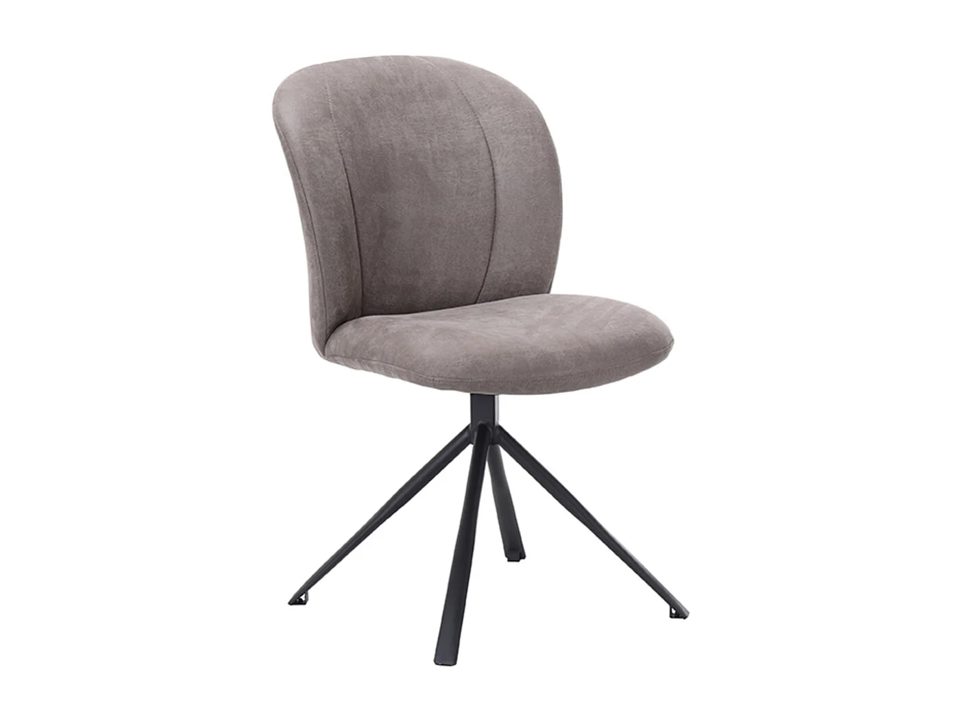 Silla de comedor Kimo - Taupe - Micro Suede - Base negra - Juego de 2