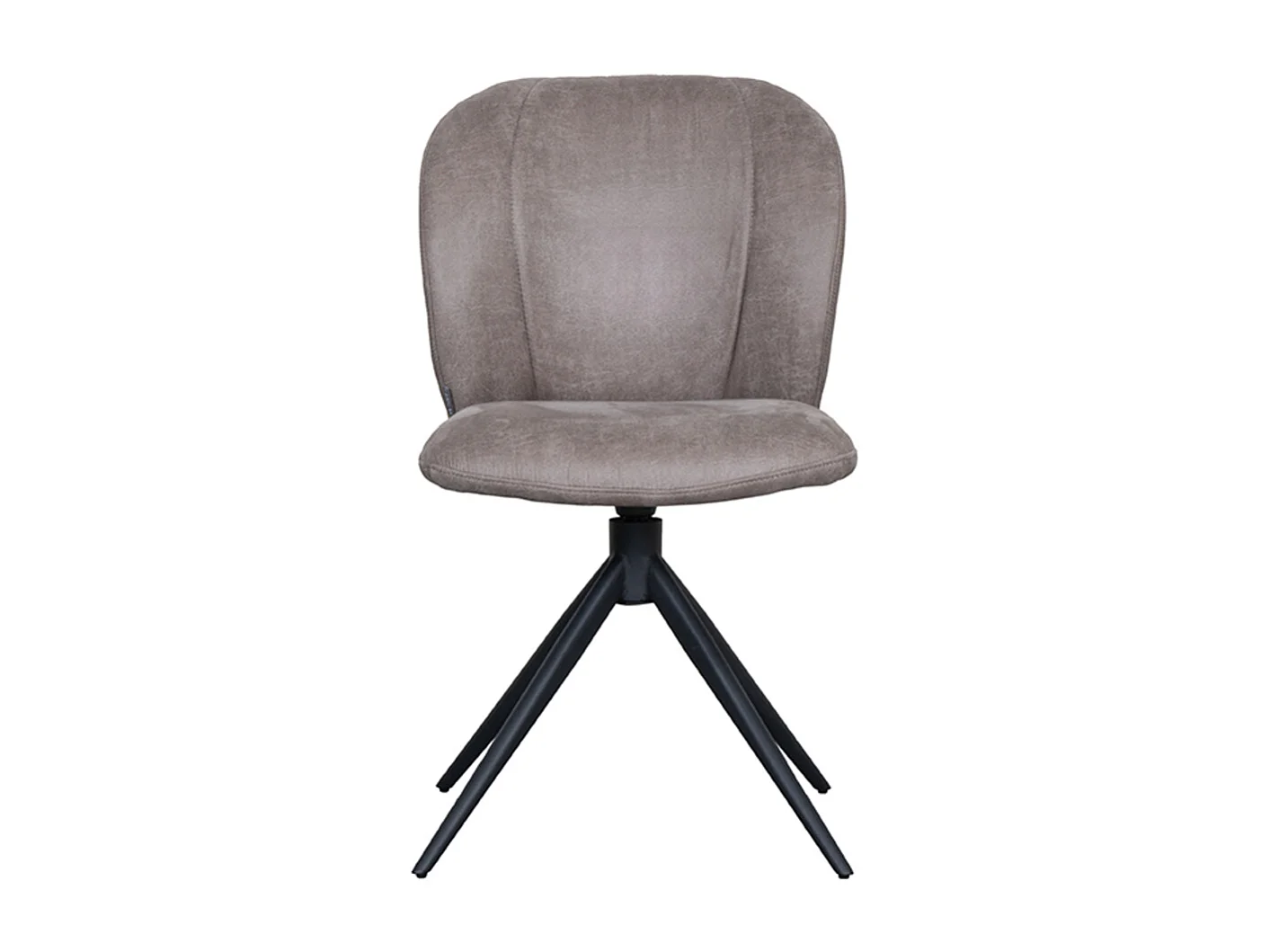Silla de comedor Kimo - Taupe - Micro Suede - Base negra - Juego de 2