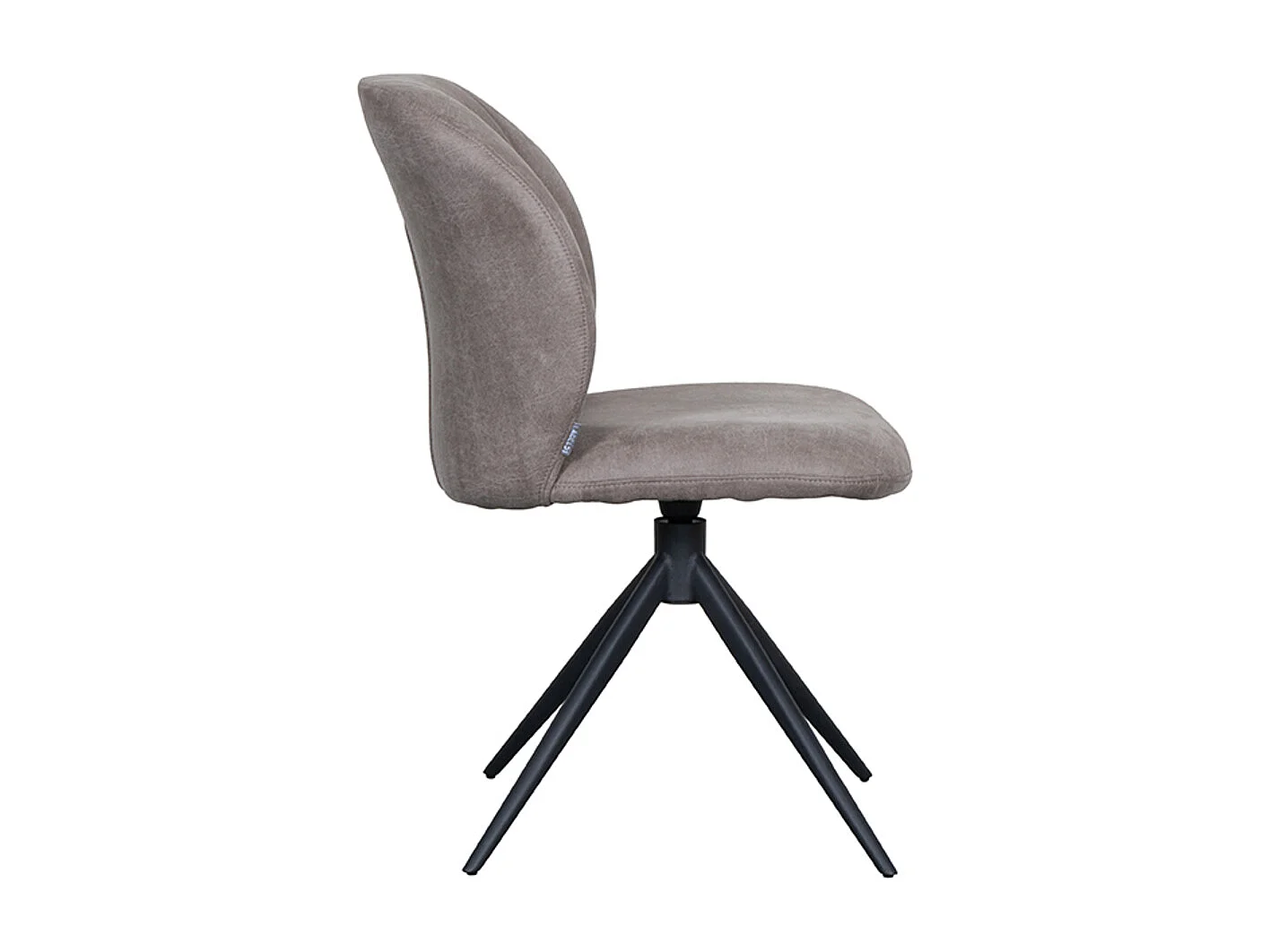 Silla de comedor Kimo - Taupe - Micro Suede - Base negra - Juego de 2