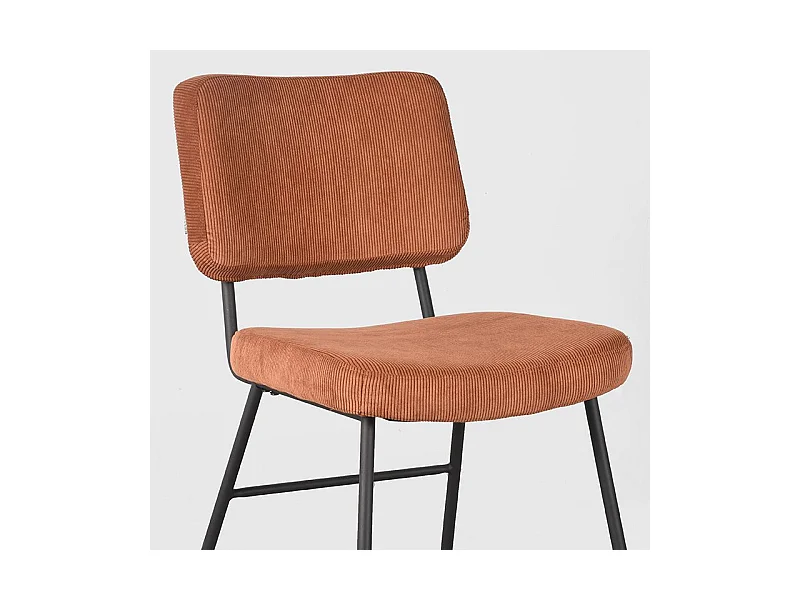 Chaise de salle à manger Noah - Rouille - Tissu - lot de 2