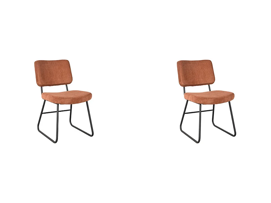 Chaise de salle à manger Noah - Rouille - Tissu - lot de 2