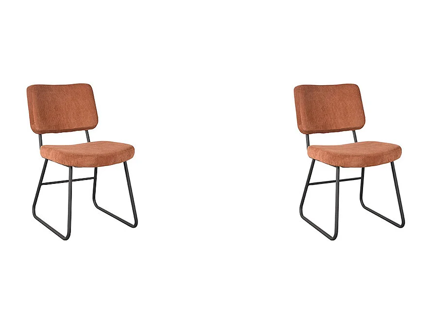 Chaise de salle à manger Noah - Rouille - Tissu - lot de 2