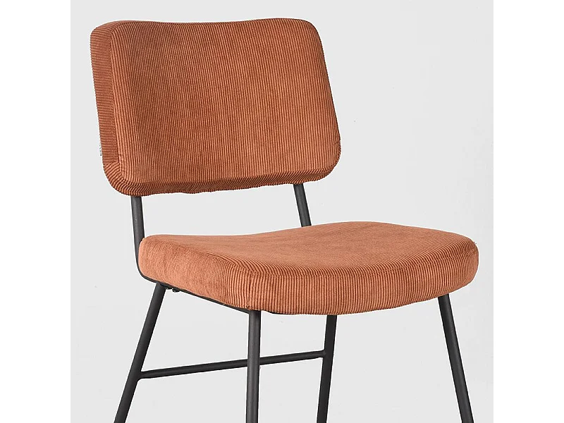 Chaise de salle à manger Noah - Rouille - Tissu - lot de 2