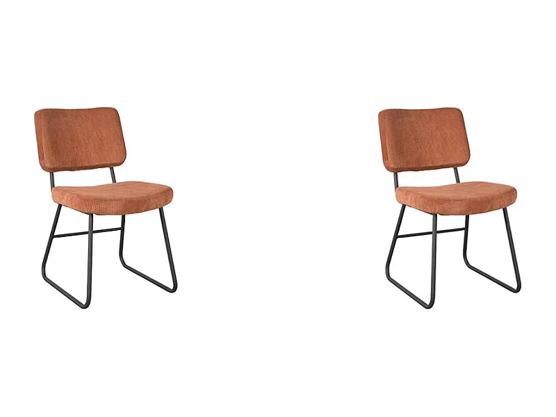 Chaise de salle à manger Noah - Rouille - Tissu - lot de 2
