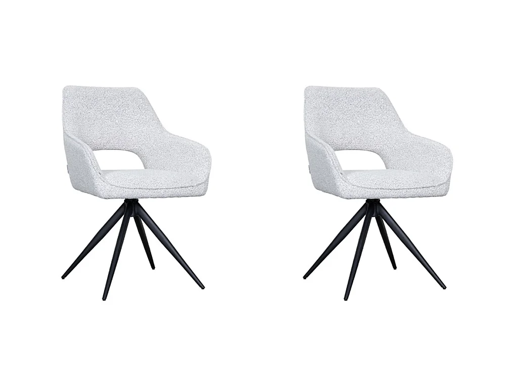 Chaise de salle à manger Finley - Blanc - Boucle - lot de 2