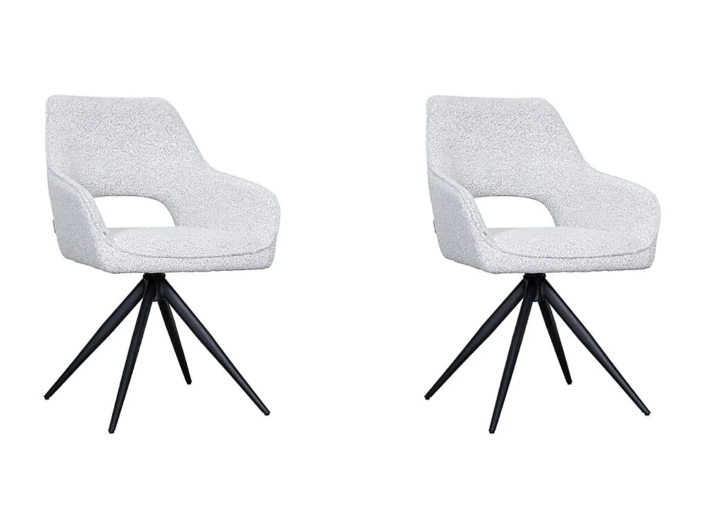 Chaise de salle à manger Finley - Blanc - Boucle - lot de 2