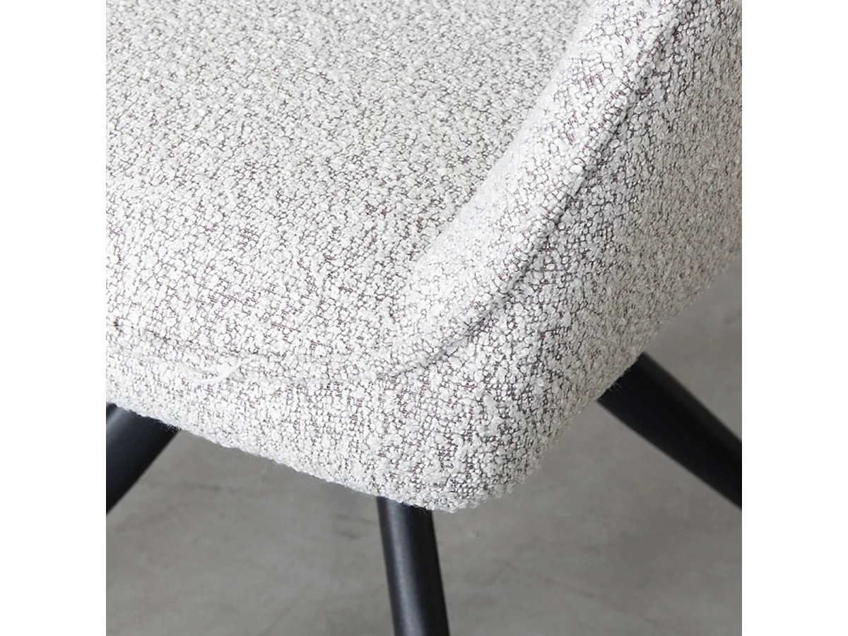 Chaise de salle à manger Finley - Blanc - Boucle - lot de 2