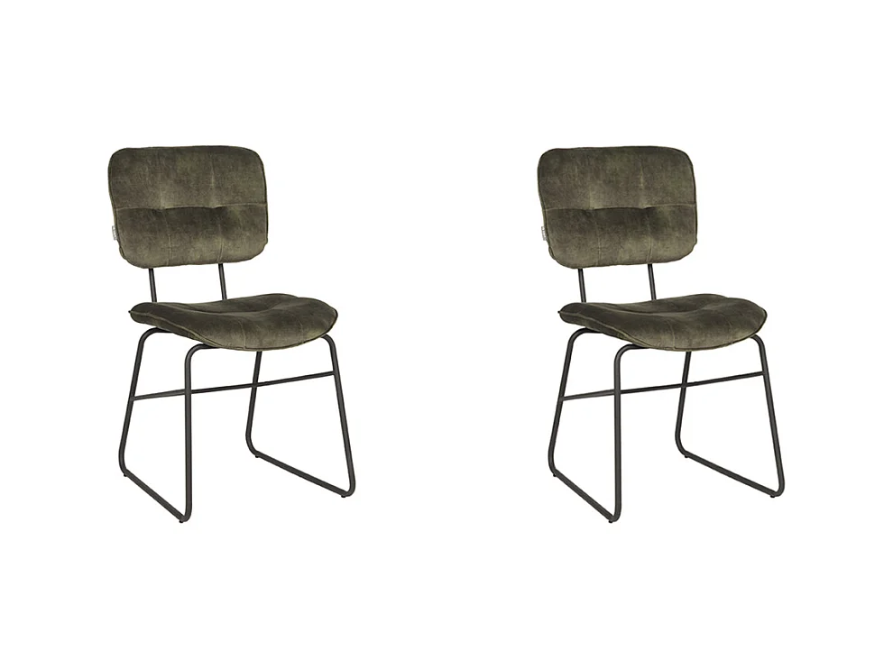 Chaise de salle à manger Dez - Hunter - Velours - lot de 2