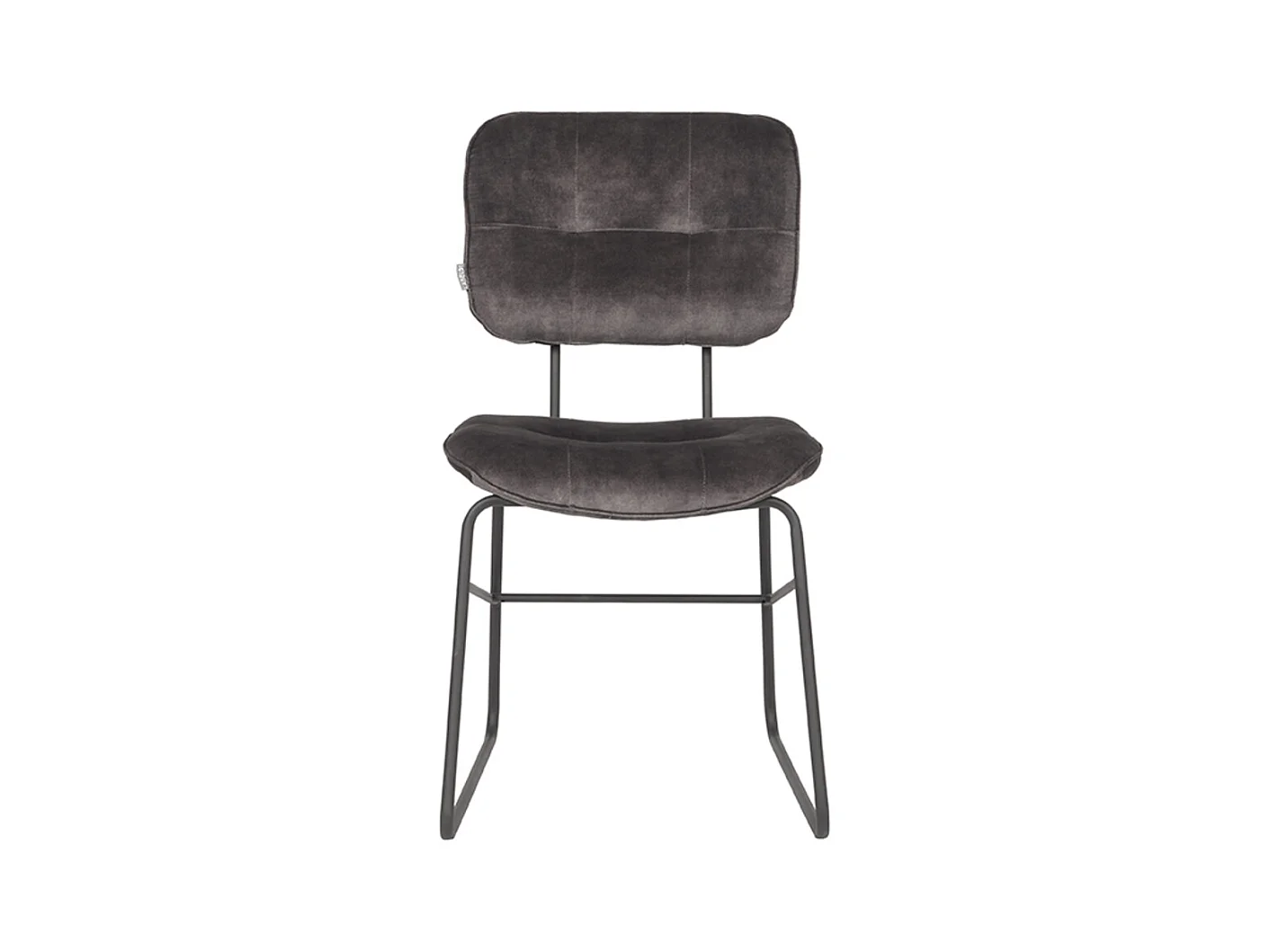 Chaise de salle à manger Dez - Anthracite - Velours - lot de 2