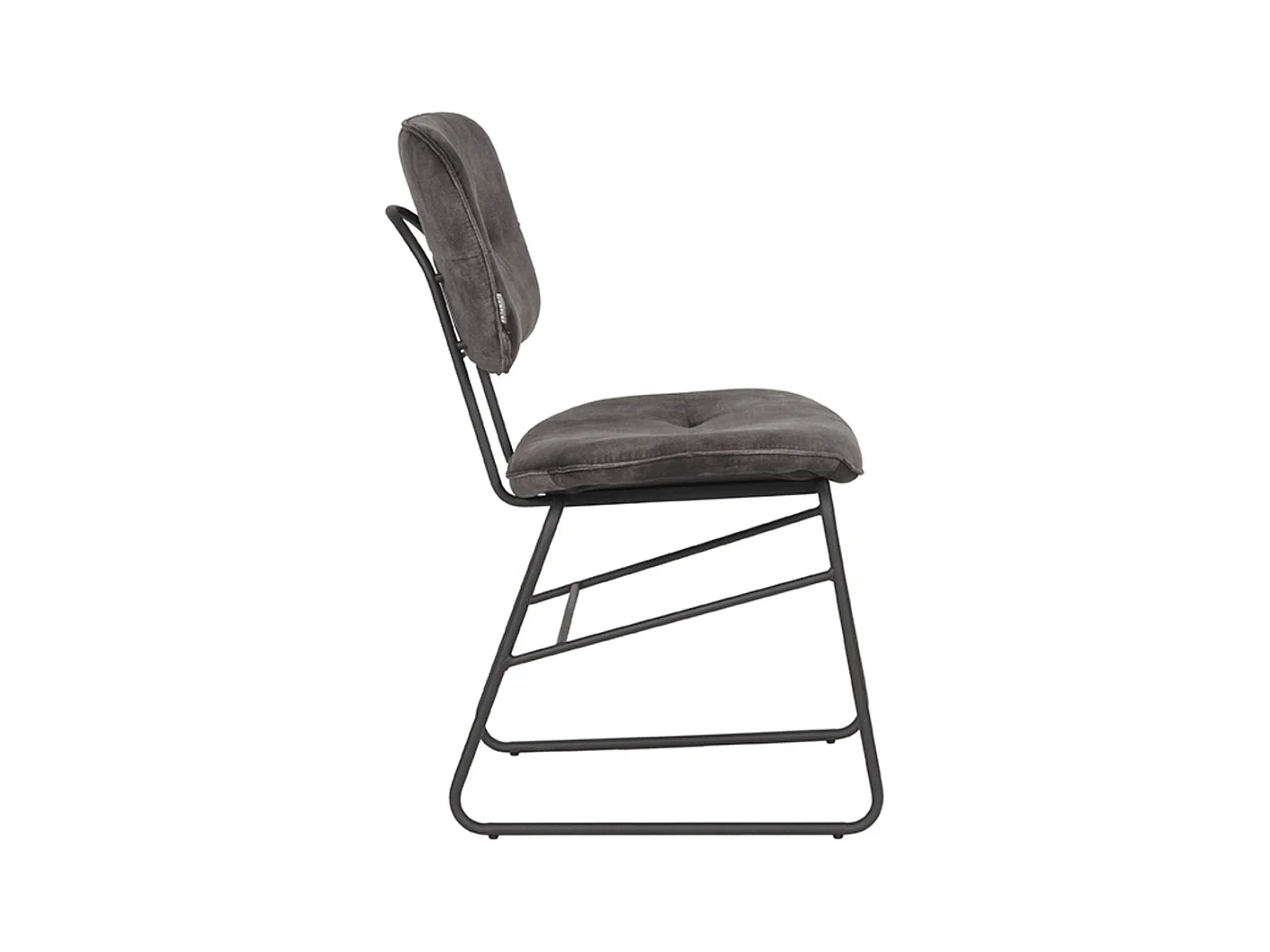 Chaise de salle à manger Dez - Anthracite - Velours - lot de 2