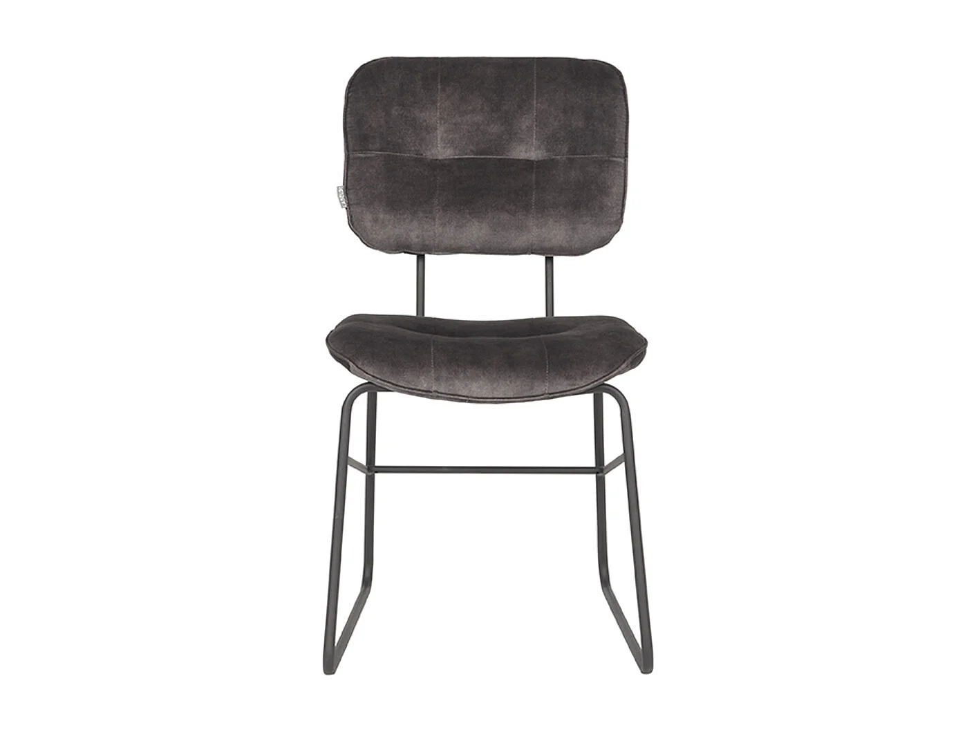 Chaise de salle à manger Dez - Anthracite - Velours - lot de 2