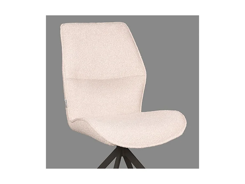 Chaise de salle à manger Comfy - Naturel - Boucle - Base noire - lot de 2