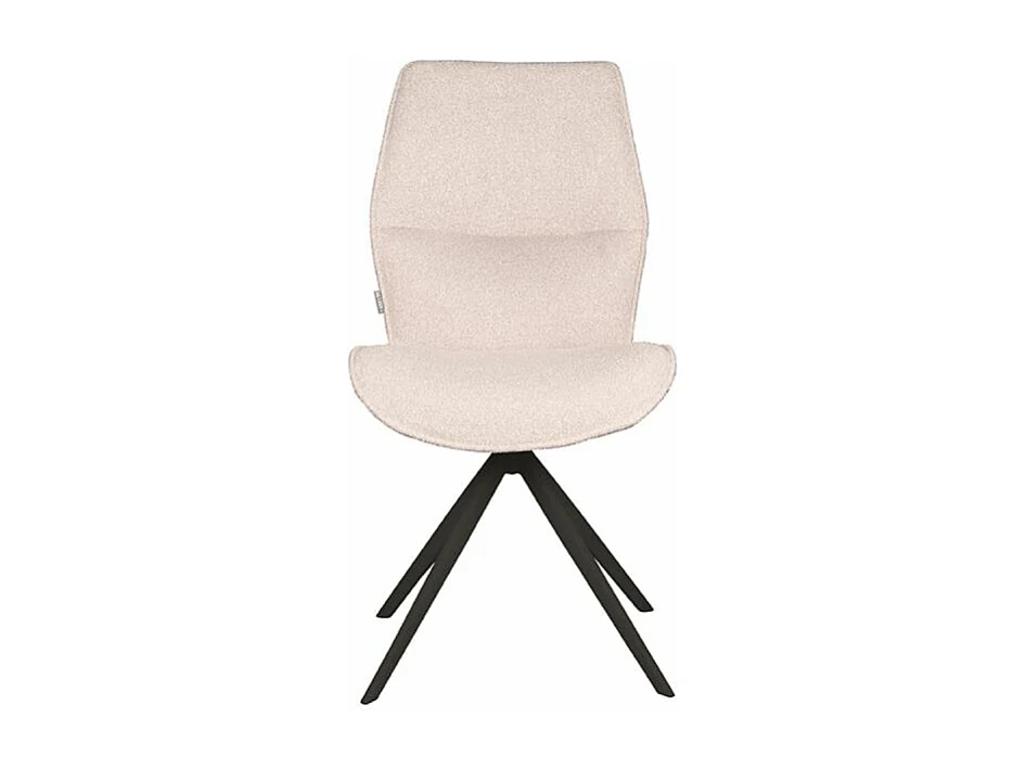 Eetkamerstoel Comfy - Naturel - Boucle - Zwart Onderstel - set van 2