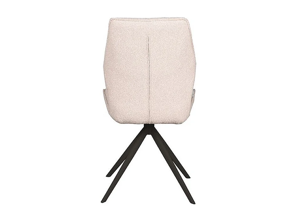 Eetkamerstoel Comfy - Naturel - Boucle - Zwart Onderstel - set van 2