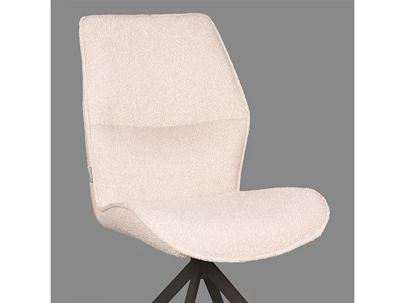 Eetkamerstoel Comfy - Naturel - Boucle - Zwart Onderstel - set van 2