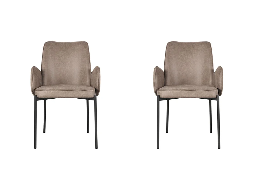Chaise de salle à manger Joni - Taupe - Micro Suede - lot de 2
