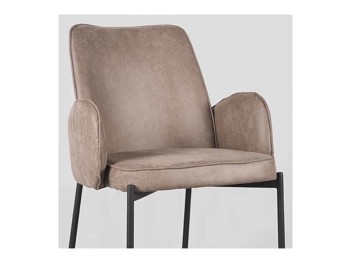 Chaise de salle à manger Joni - Taupe - Micro Suede - lot de 2