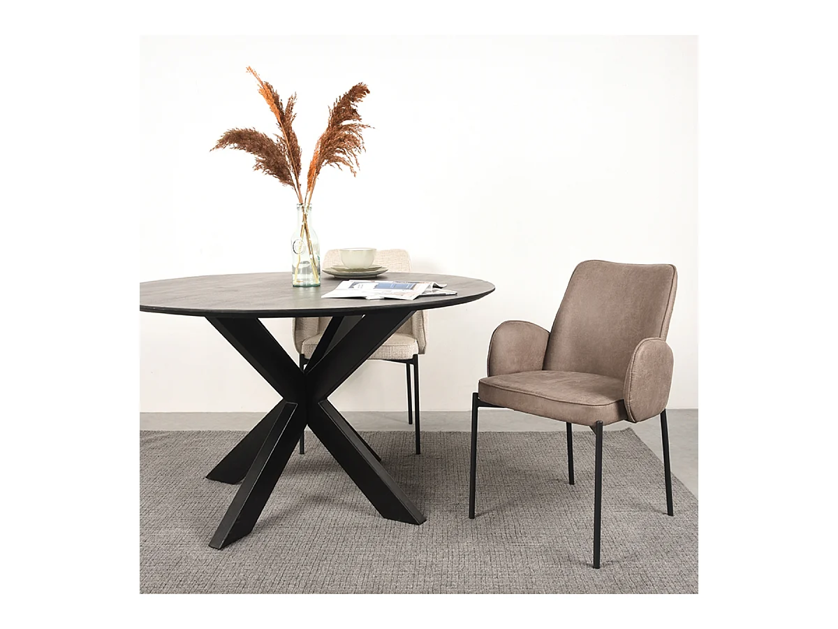 Chaise de salle à manger Joni - Taupe - Micro Suede - lot de 2