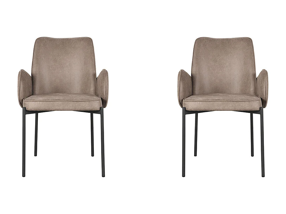 Chaise de salle à manger Joni - Taupe - Micro Suede - lot de 2