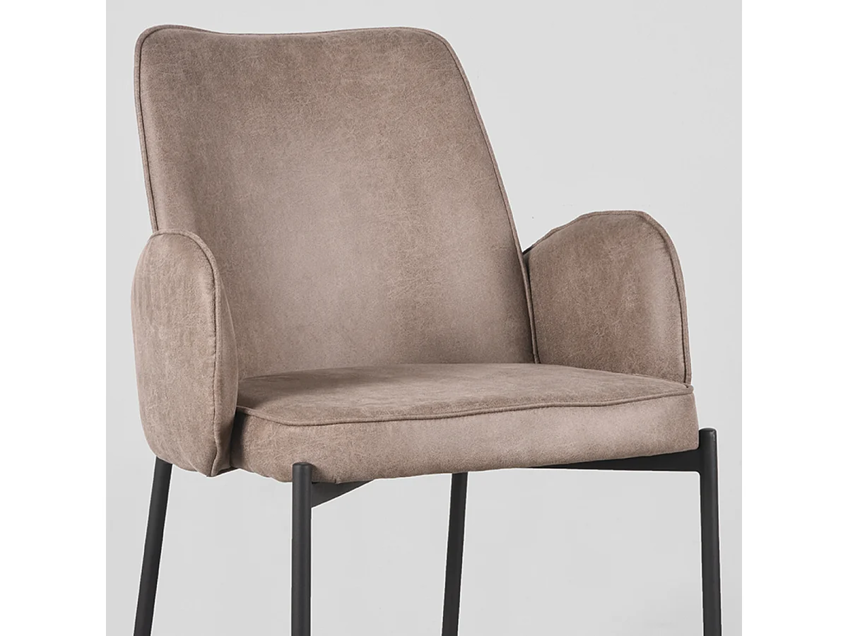 Chaise de salle à manger Joni - Taupe - Micro Suede - lot de 2